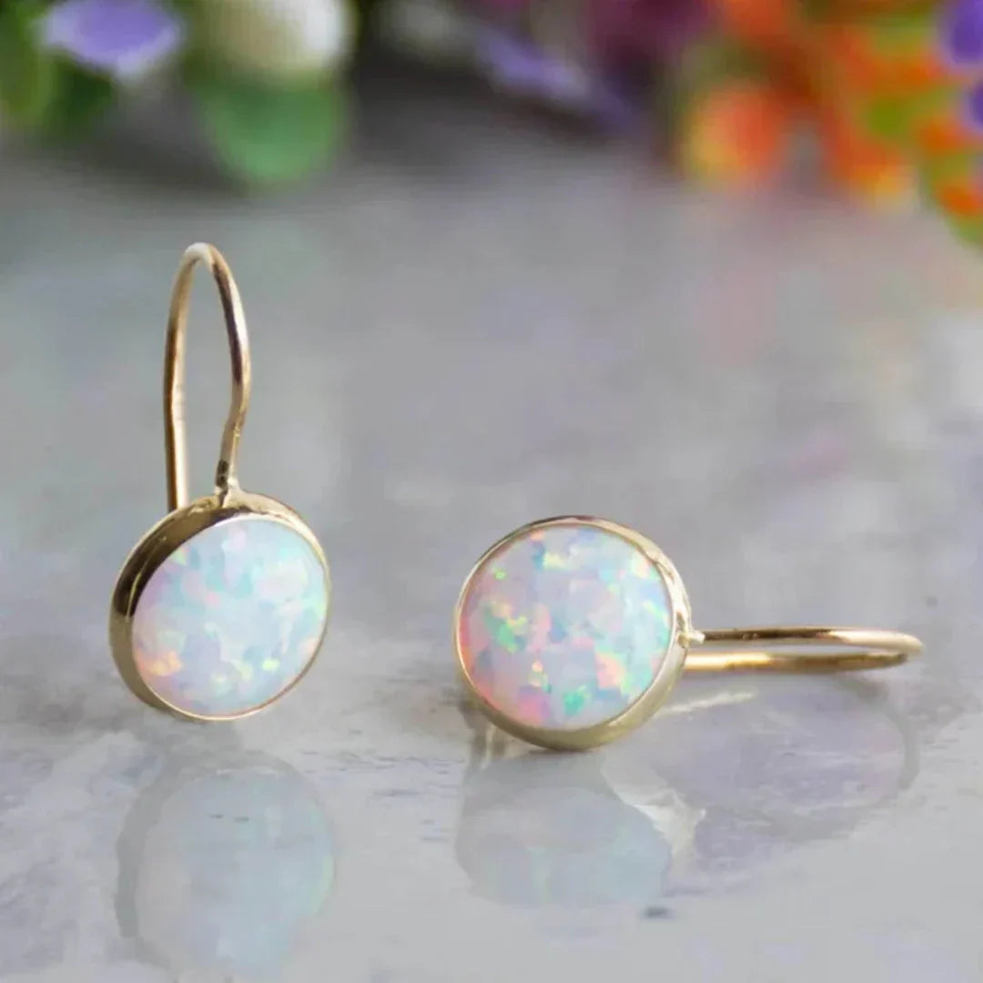 Sleek Opal Glow Earrings