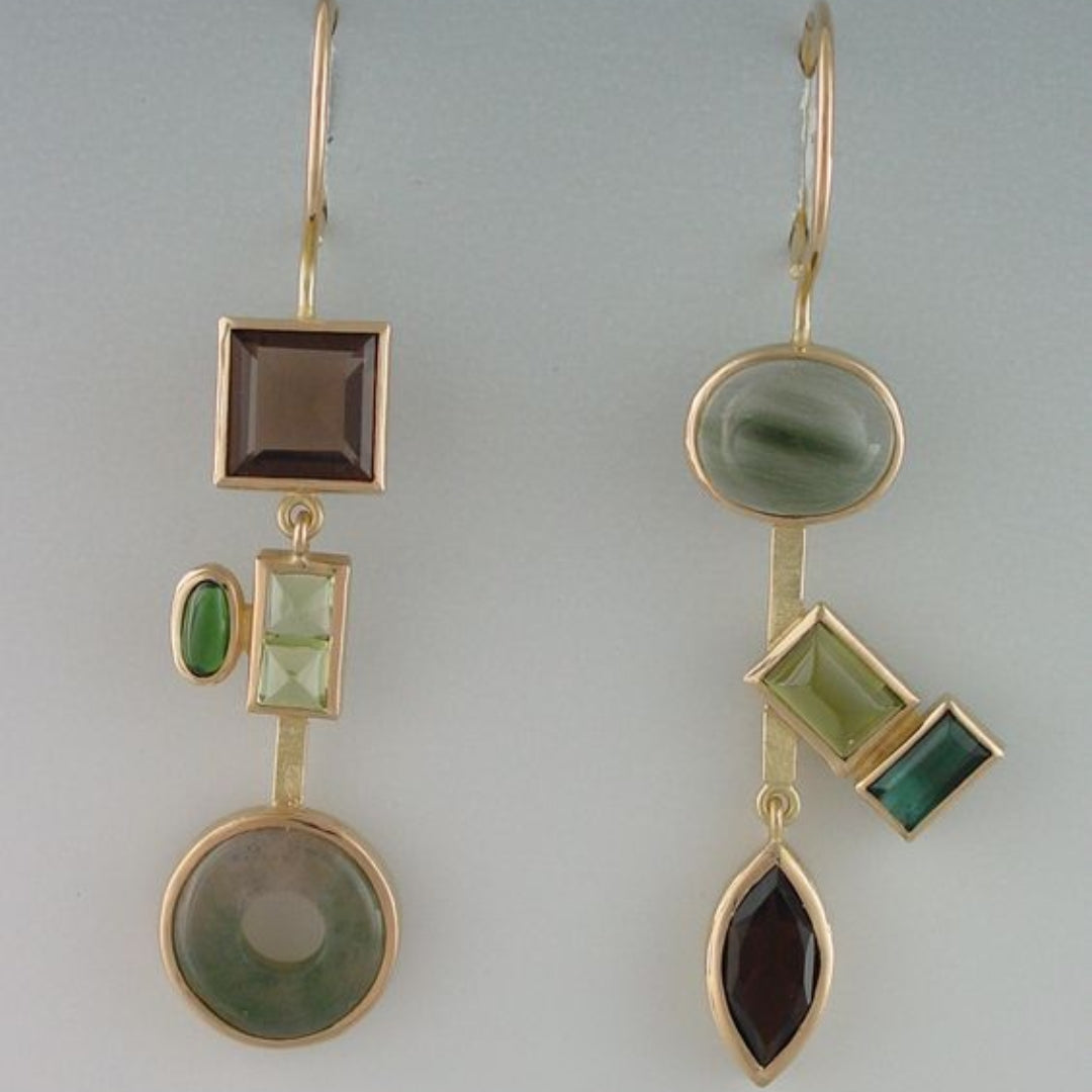 Sleek Dangling Crystal Forest Earrings