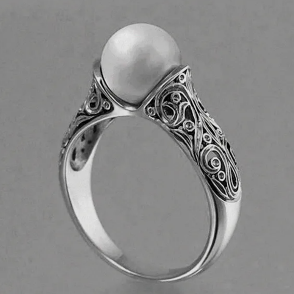 Timeless Silver Pearl Ring