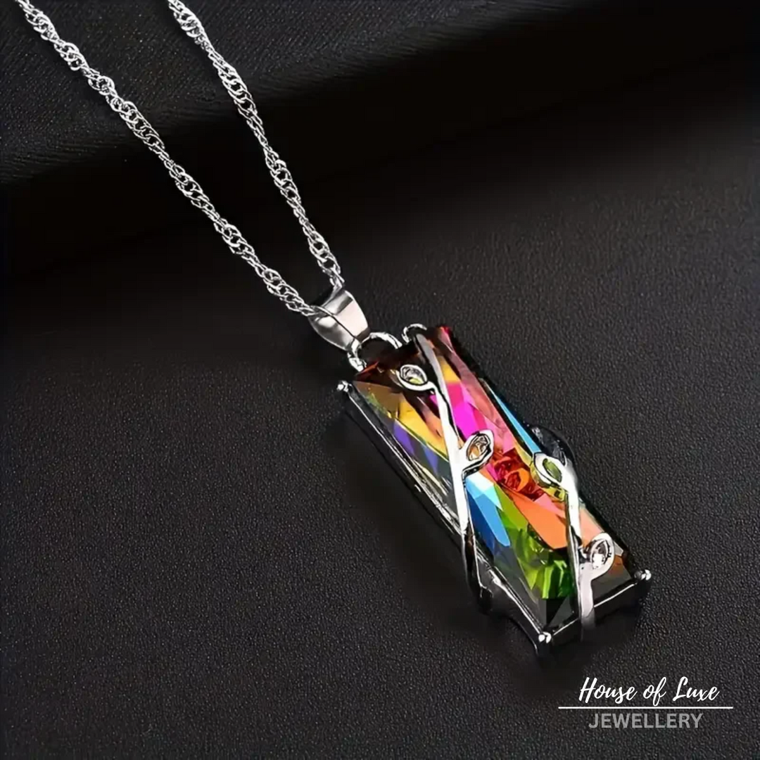 Colourful Silver Pendant Necklace