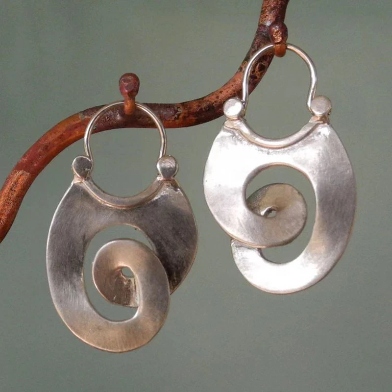 Classic Irregular Form Silver Earrings