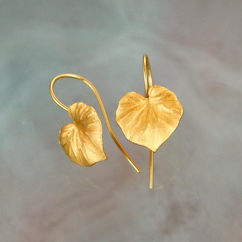Classic Golden Leaf Earrings