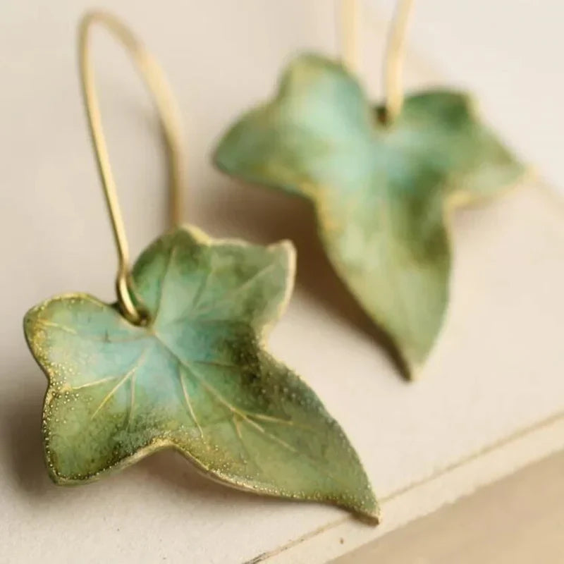Timeless Green Leaf Earrings