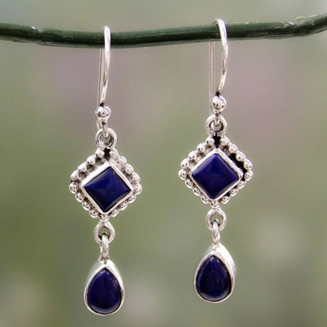 Elegant Blue Stone Earrings