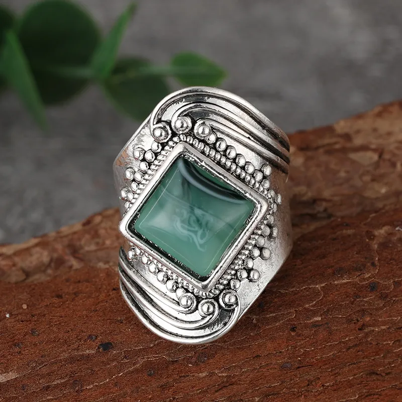 Classic Green Stone Ring
