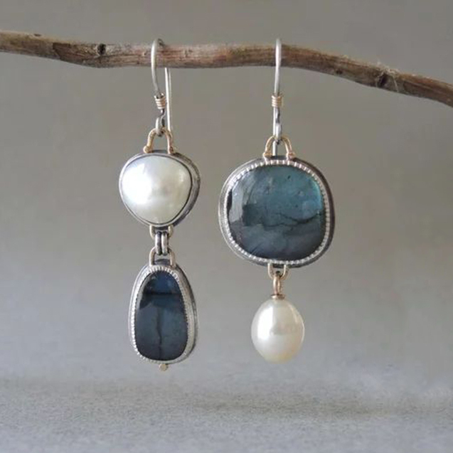 Stylish Natural Blue Stone Earrings