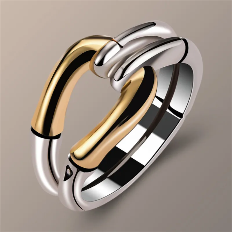 Classic Knotted Gold & Silver Ring