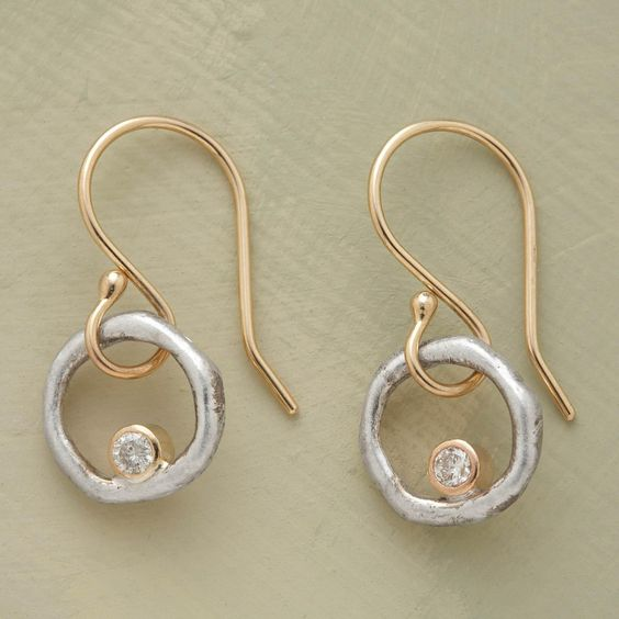 Trendy Gold & Silver Zirconia Earrings