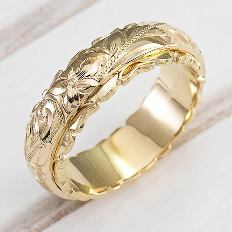 Modern Gold Flower Ring