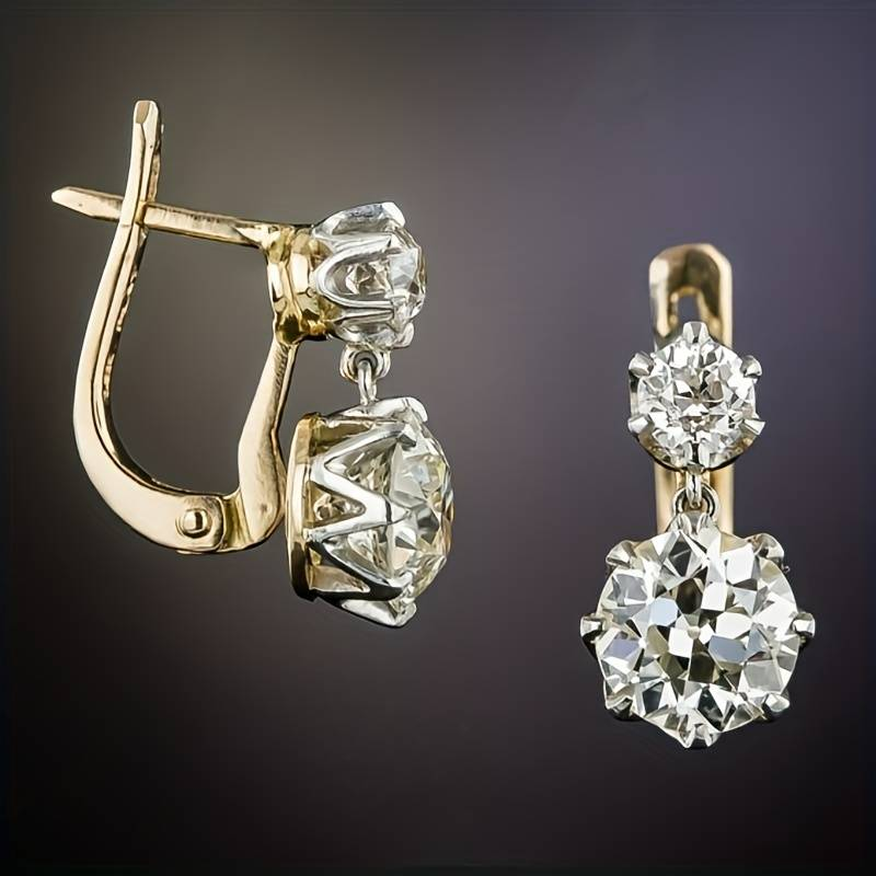 Stylish Gold & Zirconia Earrings