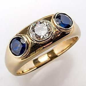 Timeless Blue Inlaid Glass Zirconia Gold Ring