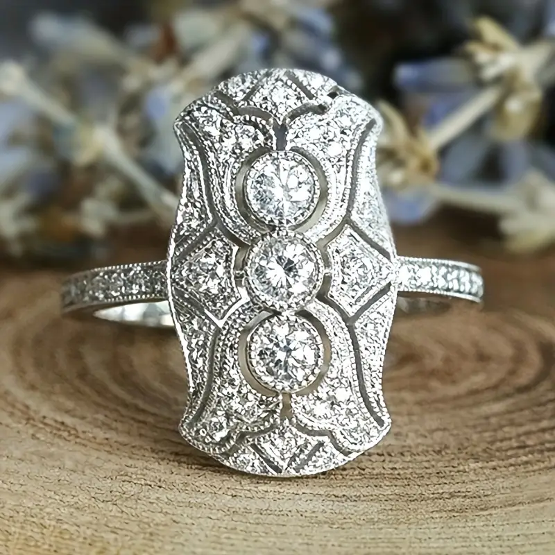 Classic Bright Zirconia Silver Ring