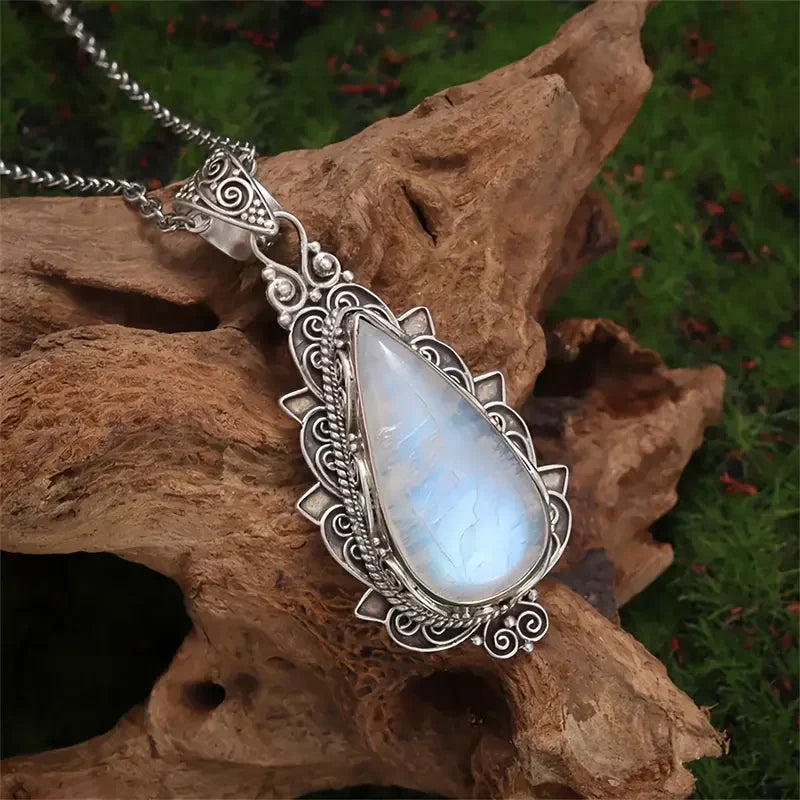Elegant Moonstone Drop Necklace