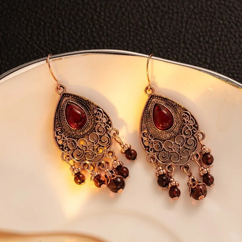 Timeless Red Teardrop Dangle Earrings