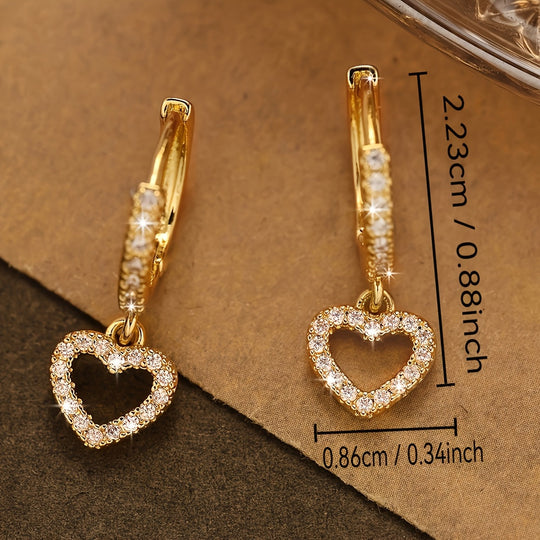 Timeless Heart Pendant Hoop Earrings