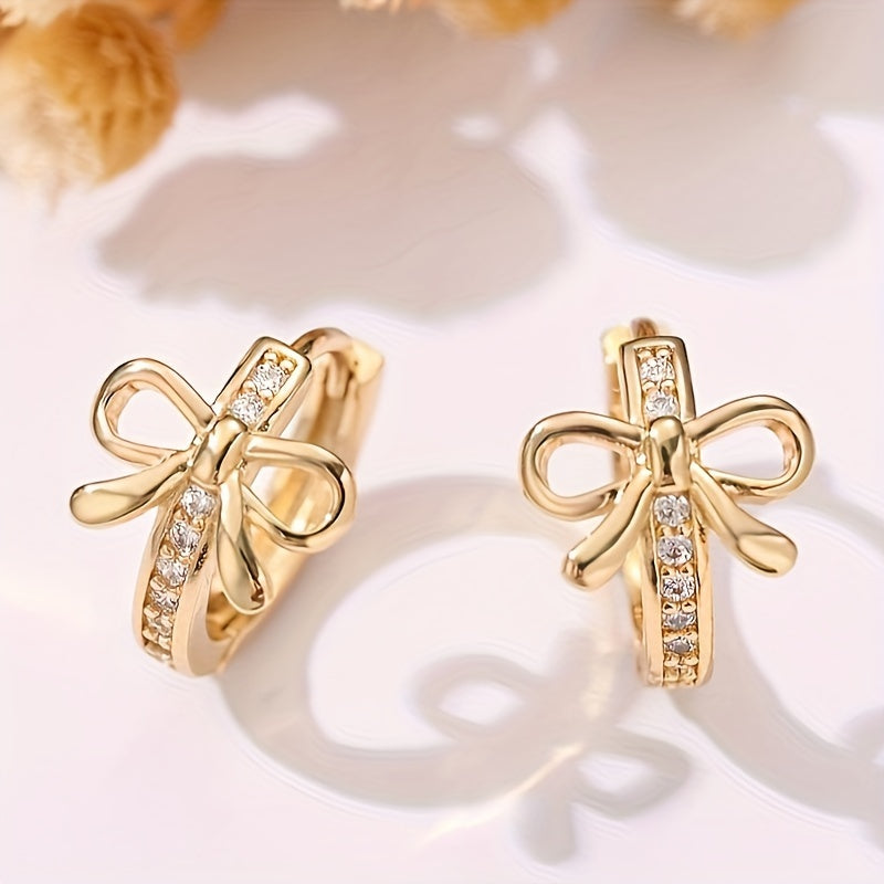 Elegant Bow Hoop Earrings
