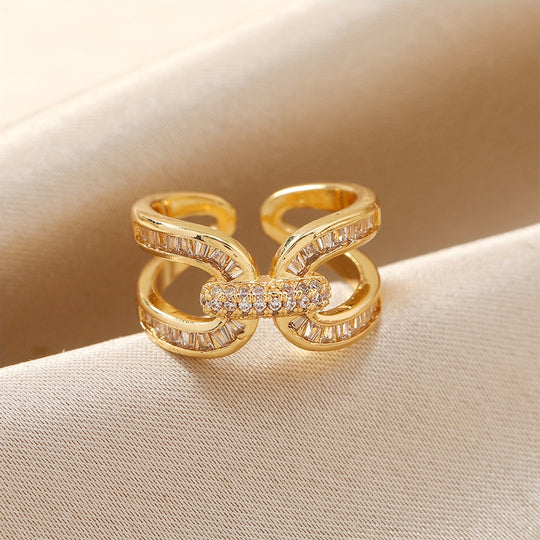 Elegant Cubic Zirconia Open Ring