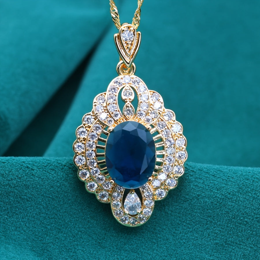 Elegant Synthetic Zirconia Pendant Necklace