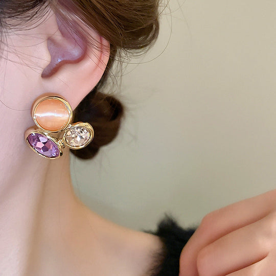 Trendy Style Oval Hollow Earrings