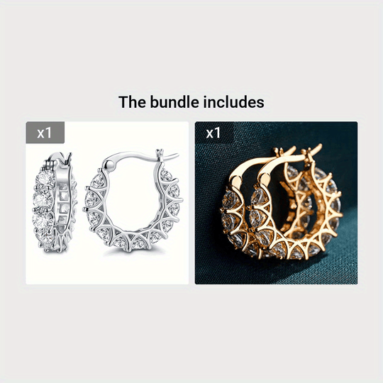 Stylish Zirconia Hoop Earrings