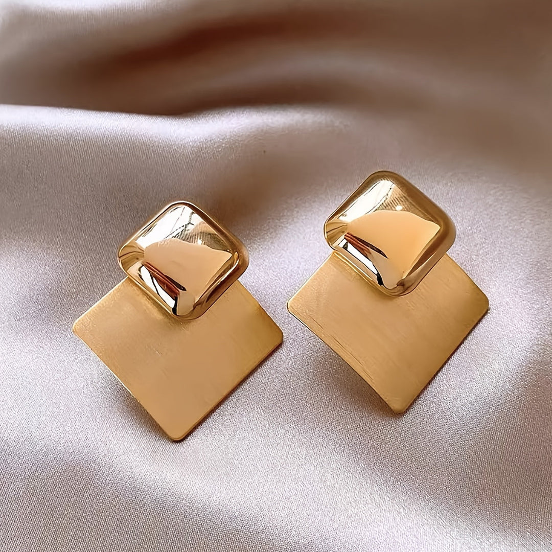 Modern-Inspired Geometric Square Earrings