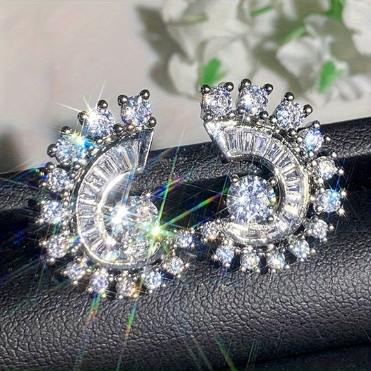 Chic Spiral Zirconia Earrings