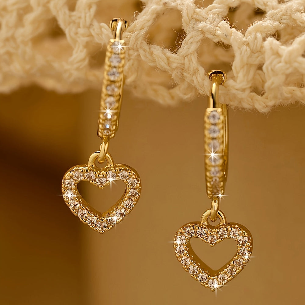 Timeless Heart Pendant Hoop Earrings