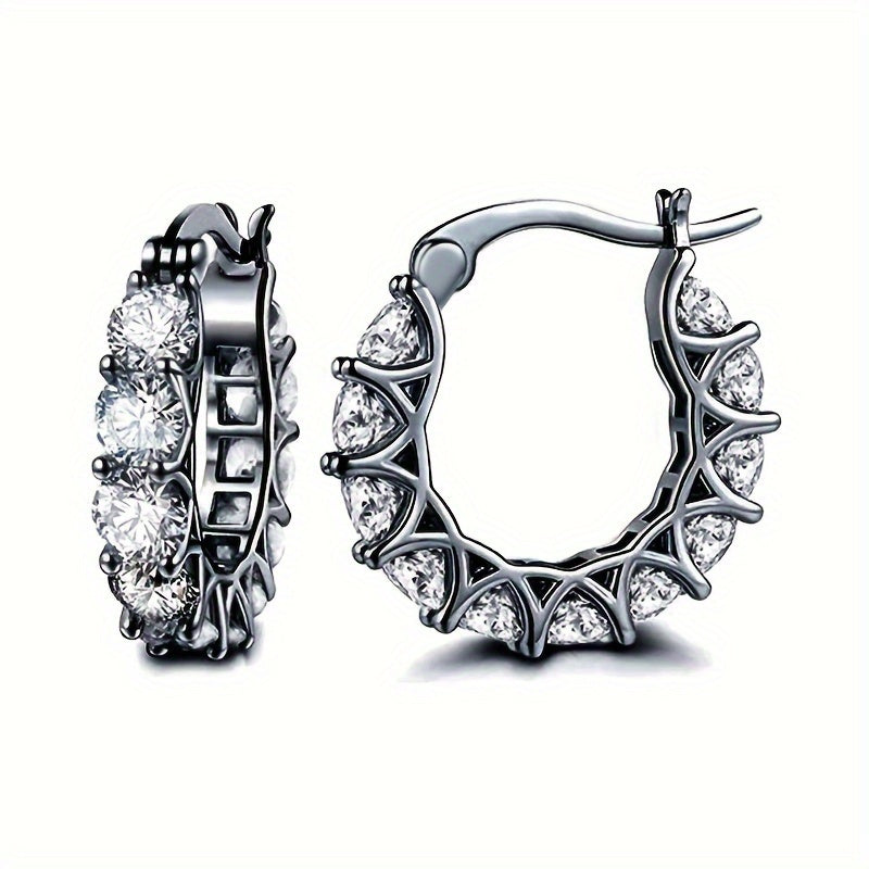 Stylish Zirconia Hoop Earrings