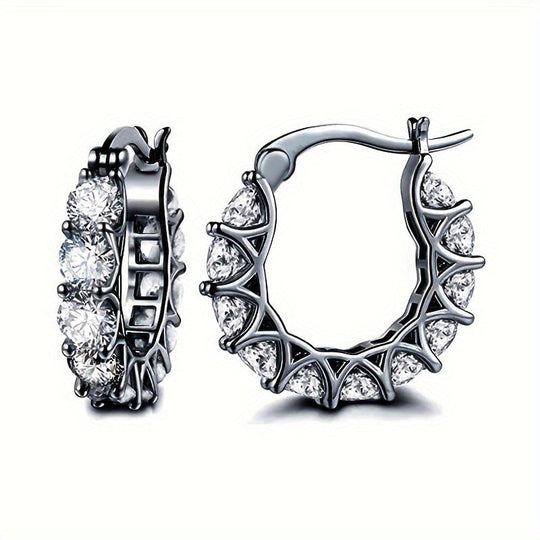 Stylish Zirconia Hoop Earrings