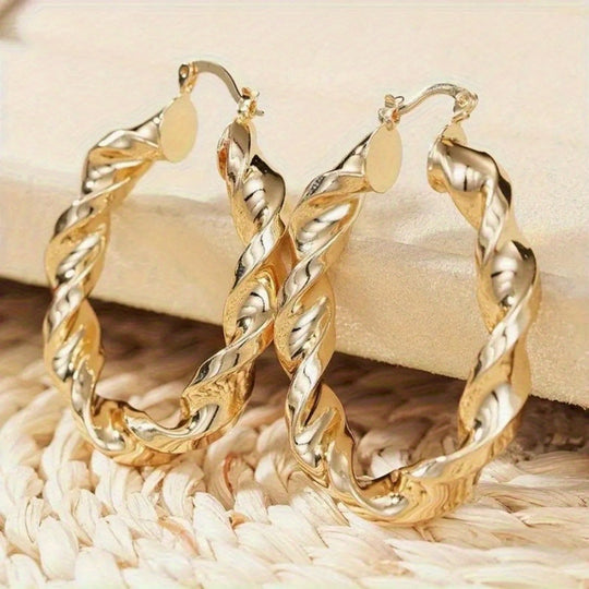 Stylish Twisted Hoop Earrings