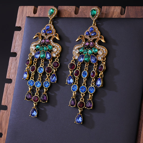 Trendy Peacock Dangle Earrings