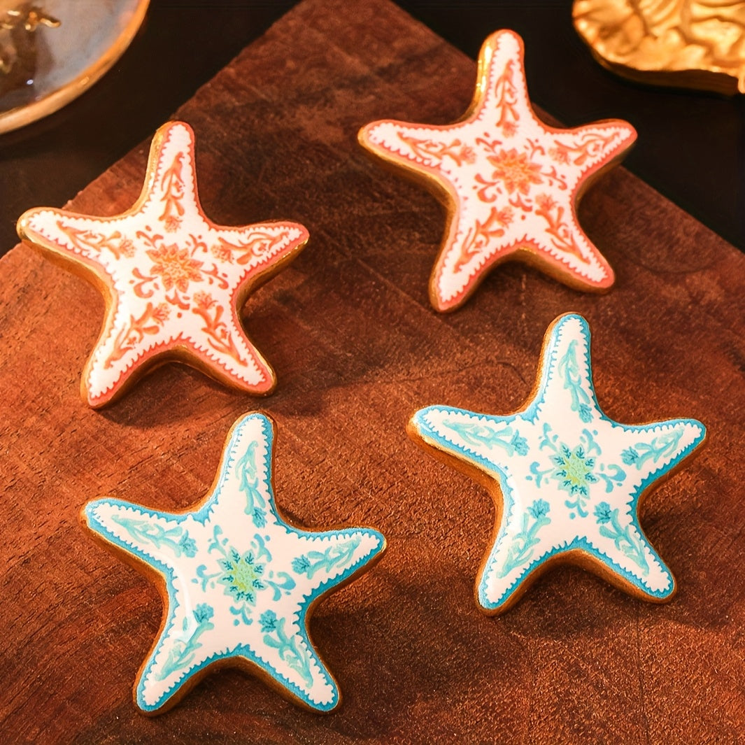 Classic-Style Painted Starfish Earrings