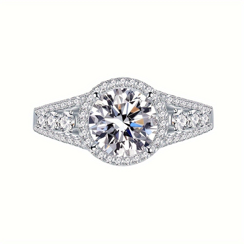 Elegant Blue Moissanite Ring