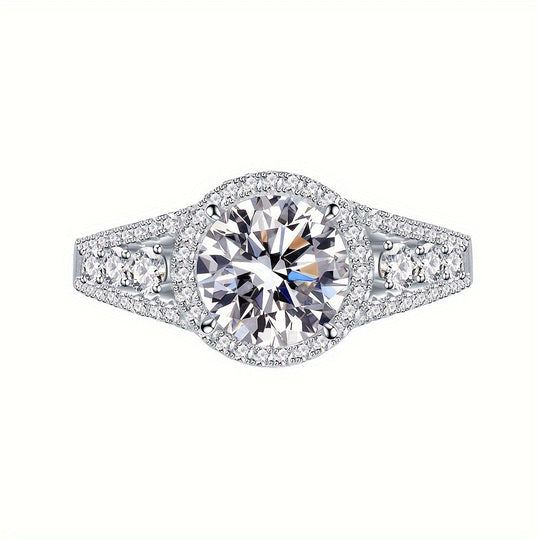 Elegant Blue Moissanite Ring
