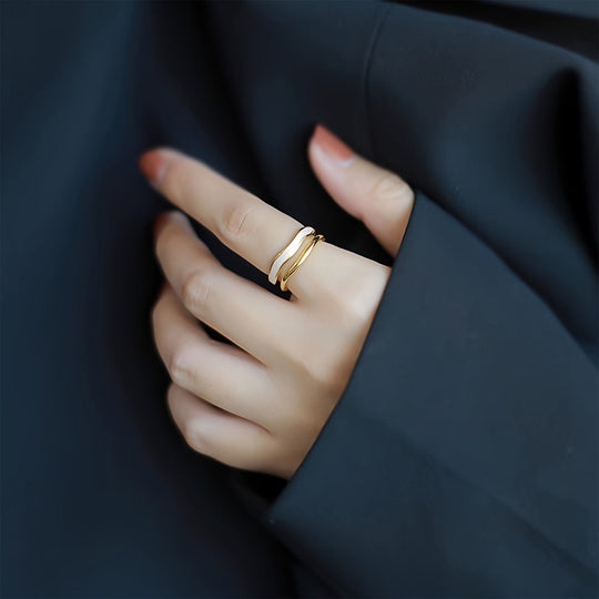 Adjustable Retro Double Layer Open Ring