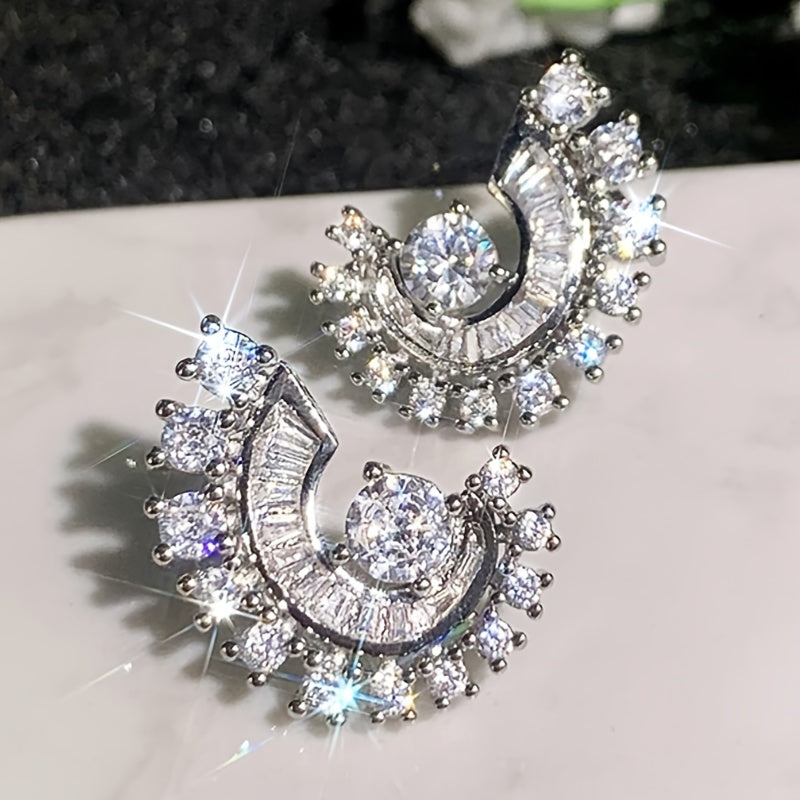 Chic Spiral Zirconia Earrings