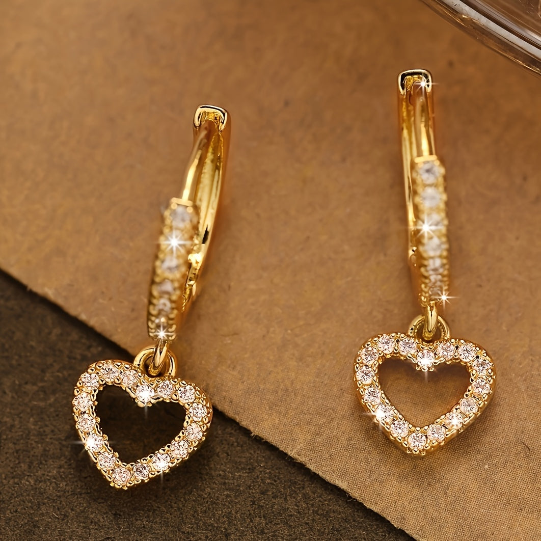 Timeless Heart Pendant Hoop Earrings