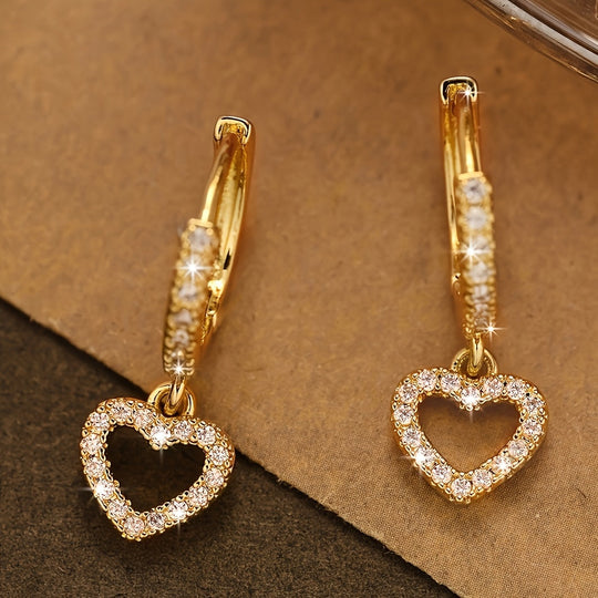 Timeless Heart Pendant Hoop Earrings