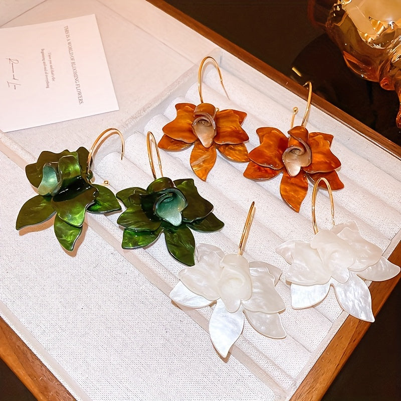 Timeless  Resin Flower Dangle Earrings
