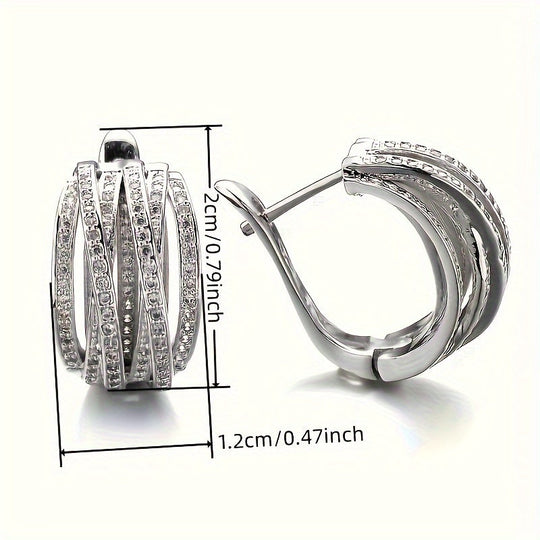 Women’s Hoop Earrings with Cross Design