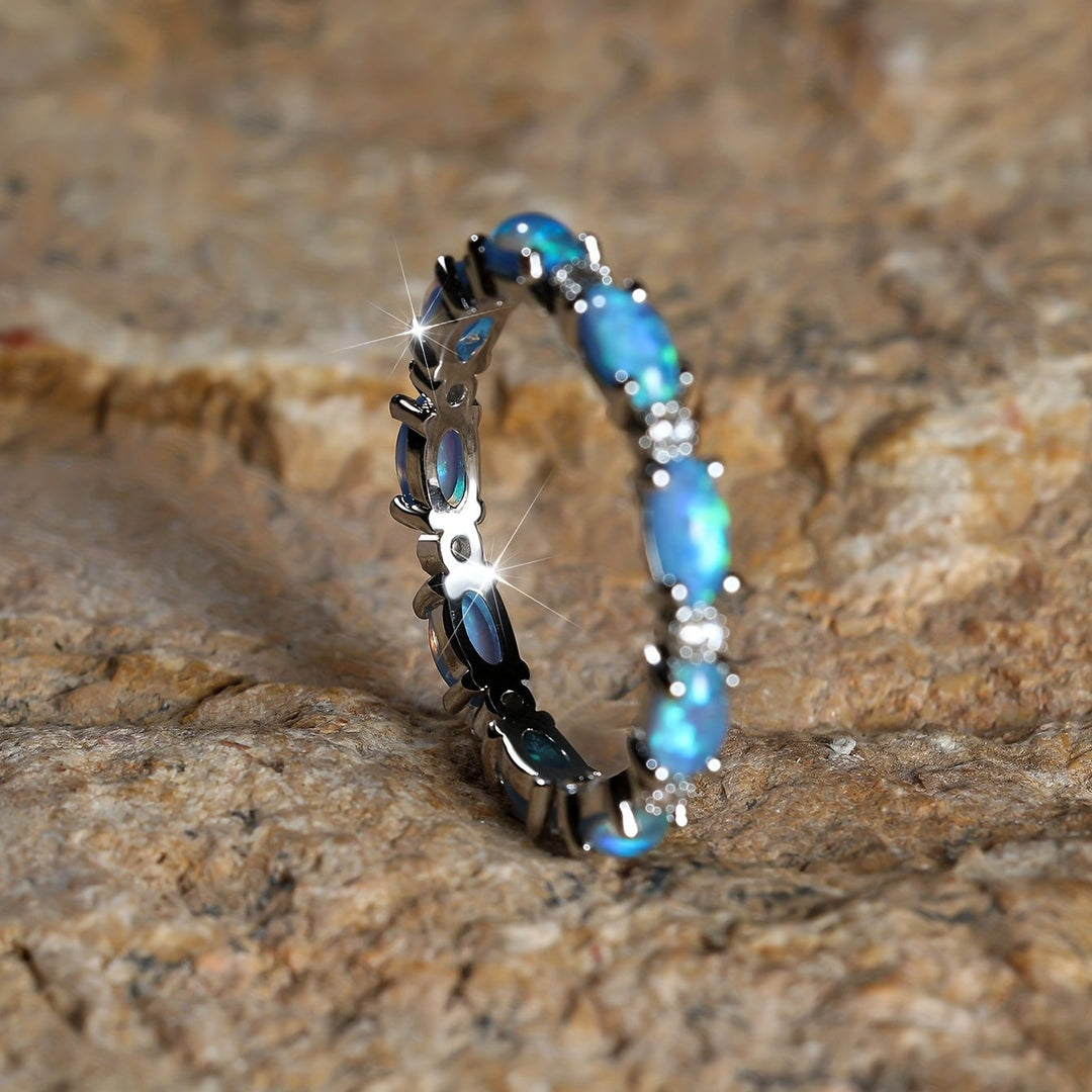 Elegant Oval Opal Zirconia Women’s Ring