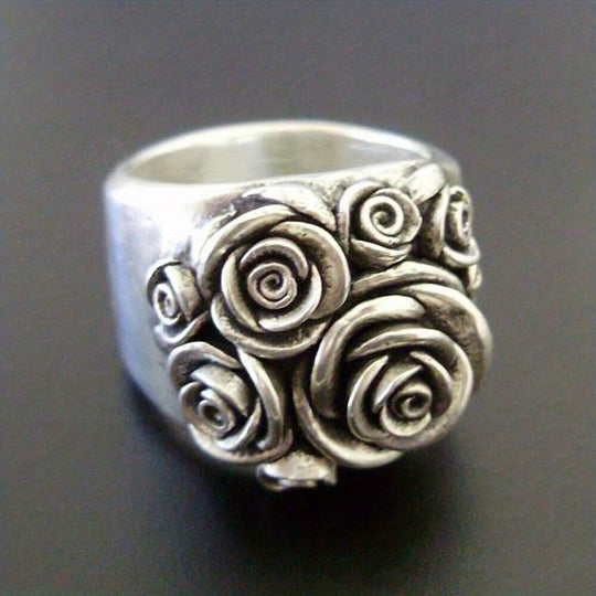 Retro Modern Rose Flower Ring