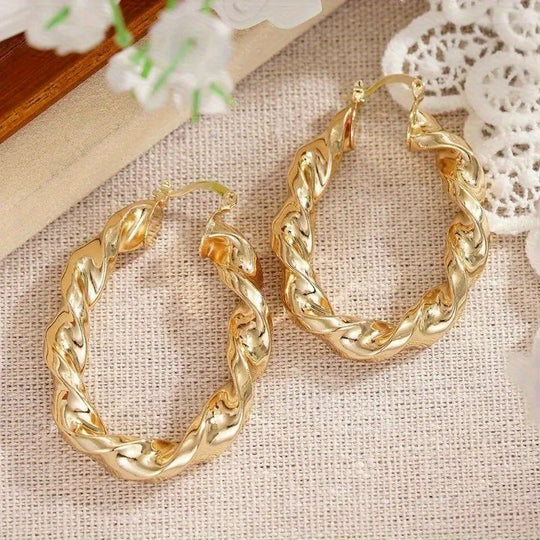 Stylish Twisted Hoop Earrings