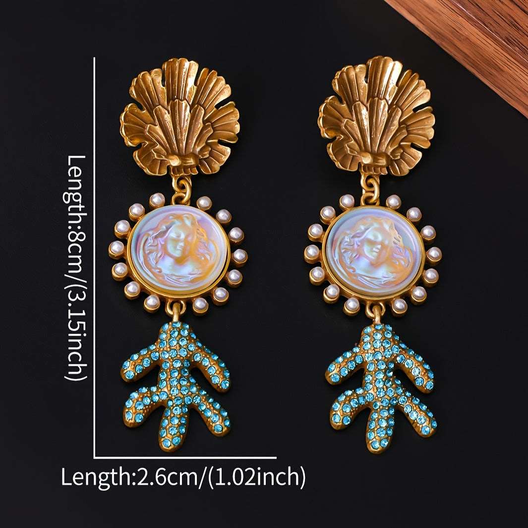 Sleek Shell & Cactus Earrings