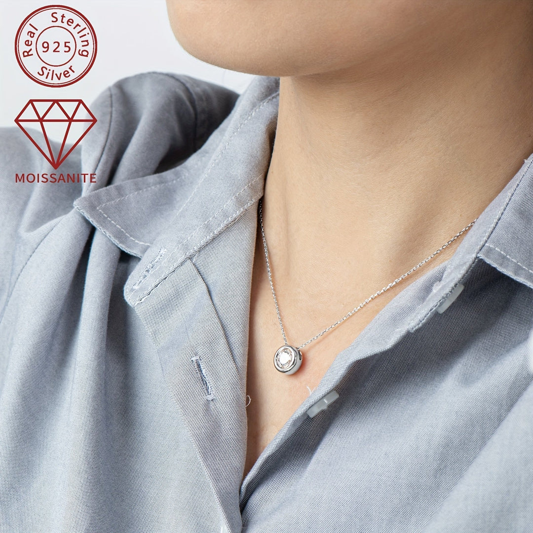 Silver Moissanite Pendant Necklace