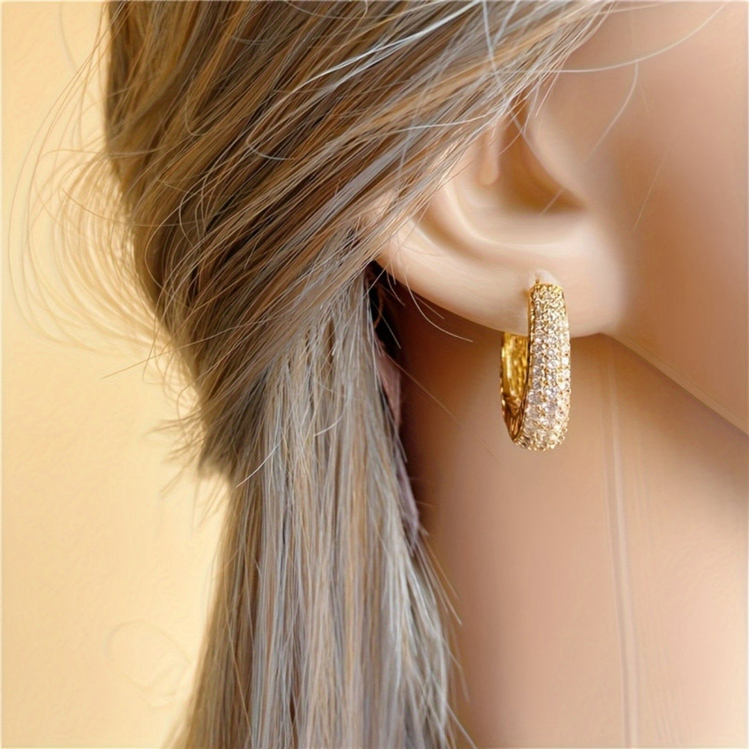 Sparkling Cubic Zirconia Hoop Earrings