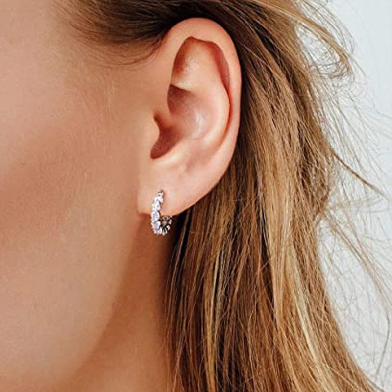 Stylish Zirconia Hoop Earrings
