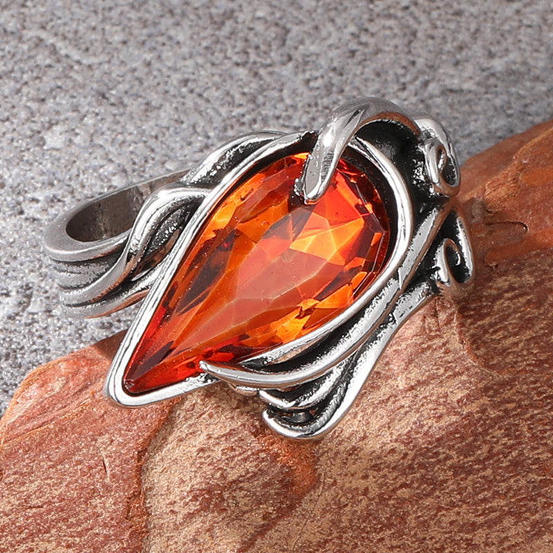 Timeless Irregular Oval Shape Crystal Ring
