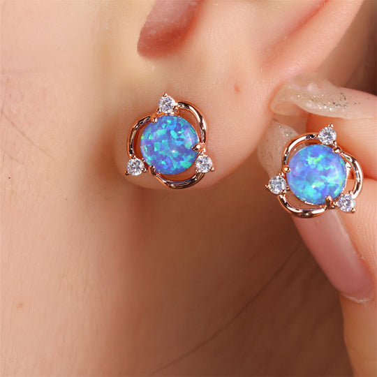 Exquisite Stylish Flower Stud Earrings