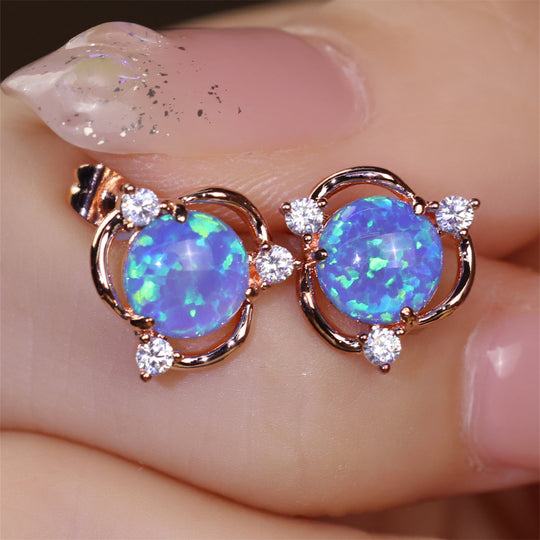 Exquisite Stylish Flower Stud Earrings